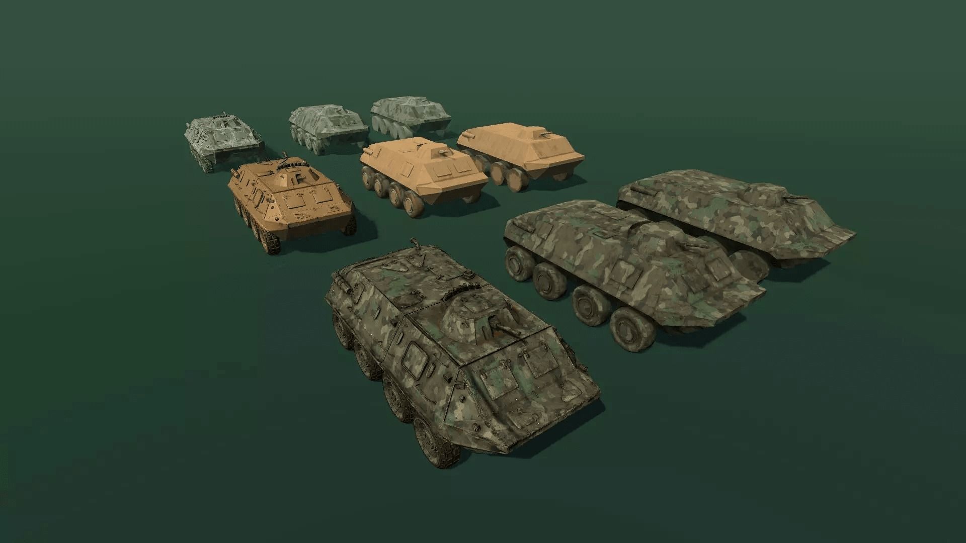 Armoured personnel carrier Low-poly 3D model_1
