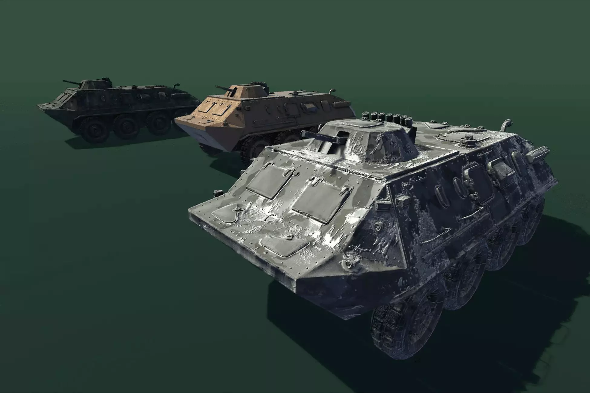Armoured personnel carrier Low-poly 3D model_0