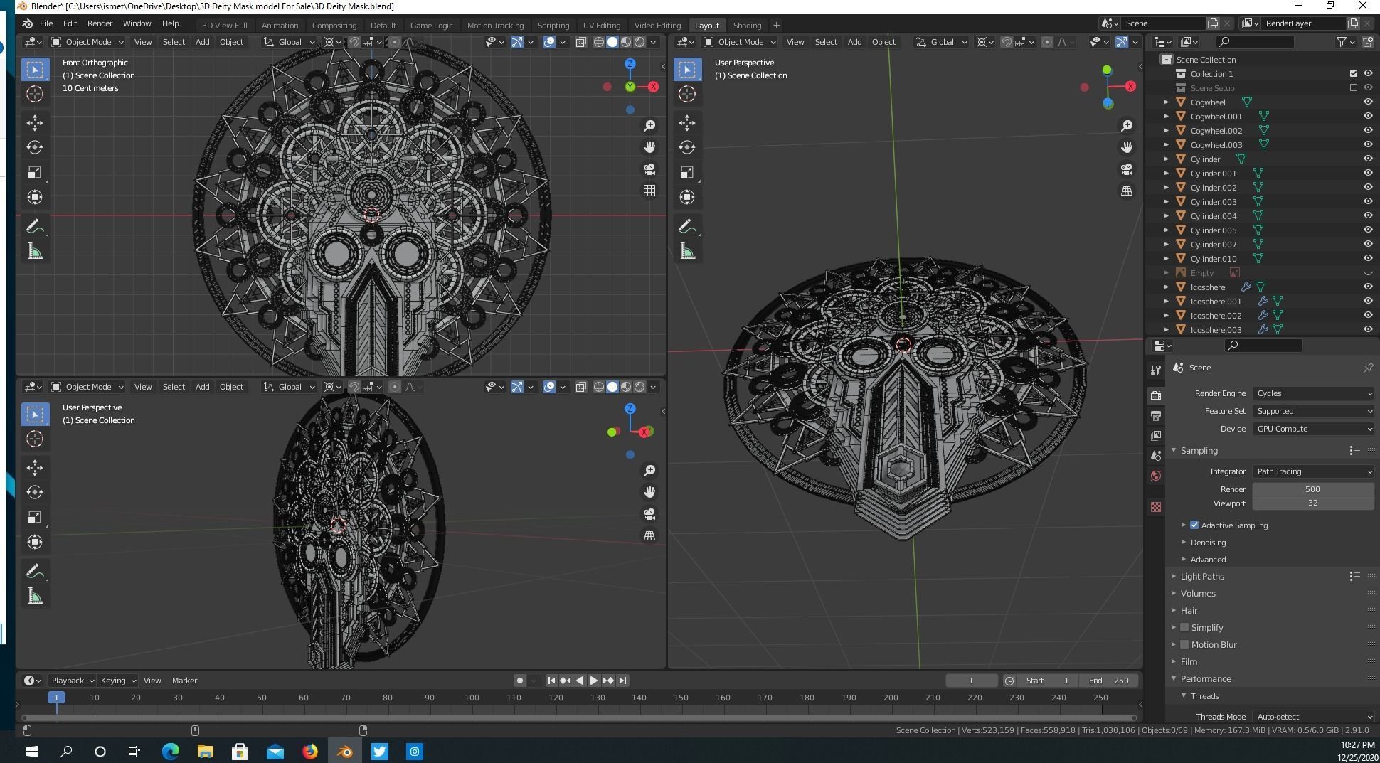 3D Deity Mask model 3D model_3