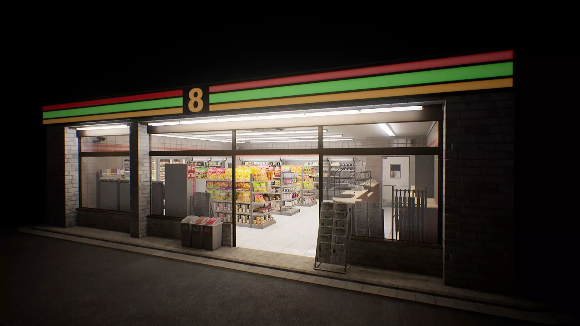 Japanese Convenience Store - Over 400 unique assets Low-poly 3D model_0