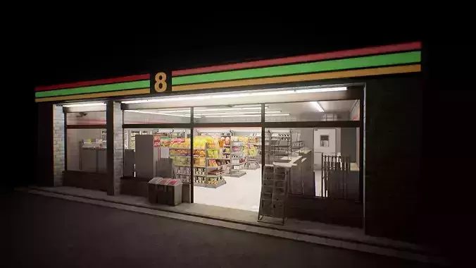 Japanese Convenience Store - Over 400 unique assets Low-poly 3D model