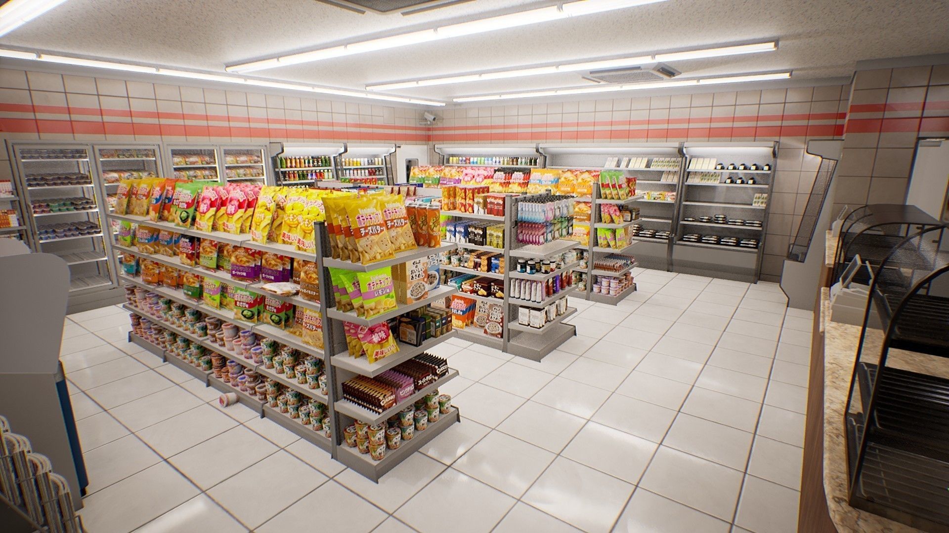Japanese Convenience Store - Over 400 unique assets Low-poly 3D model_2