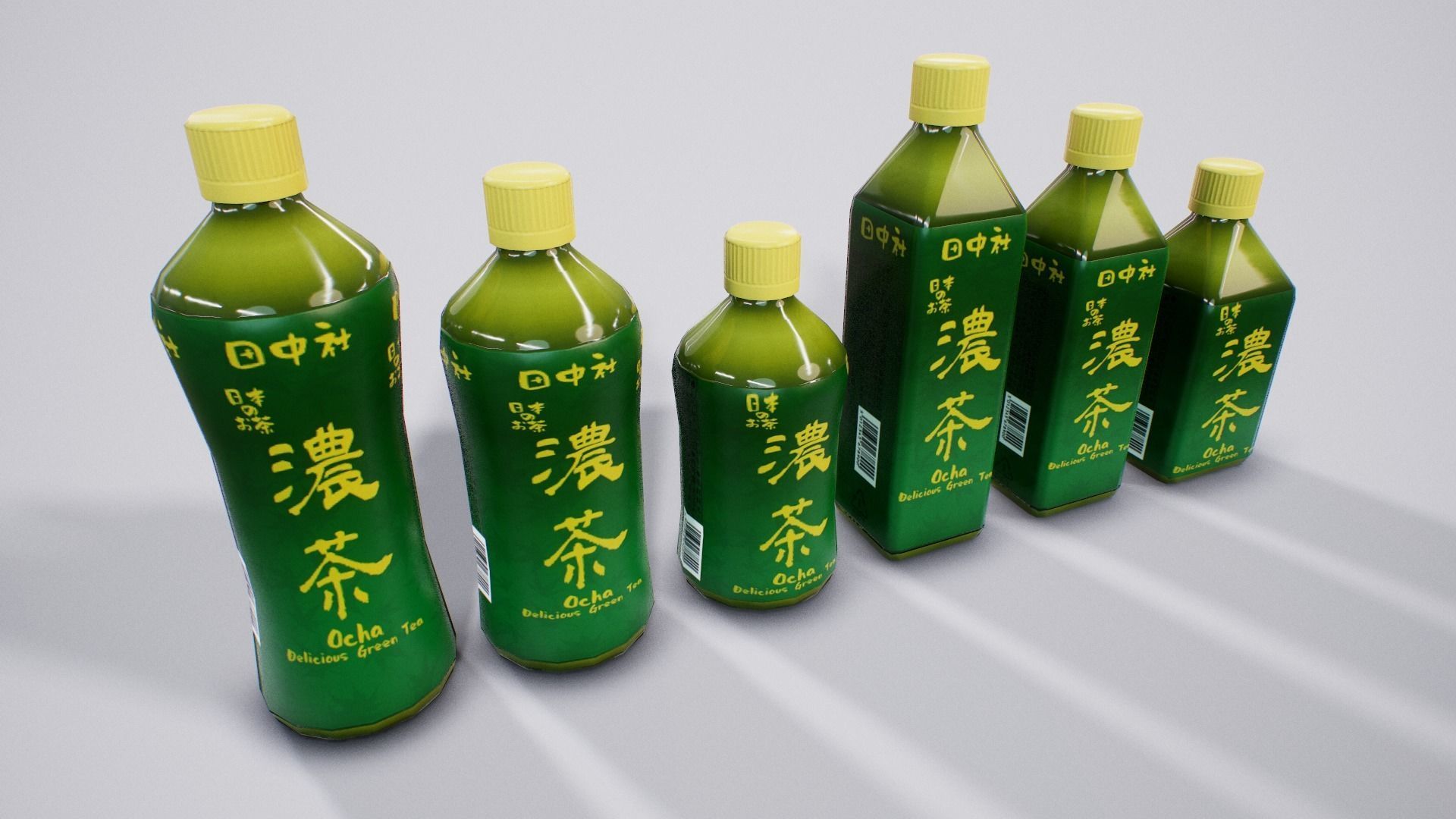 Japanese Drinks - Beer Tea Chuuhai Soda Low-poly 3D model_18