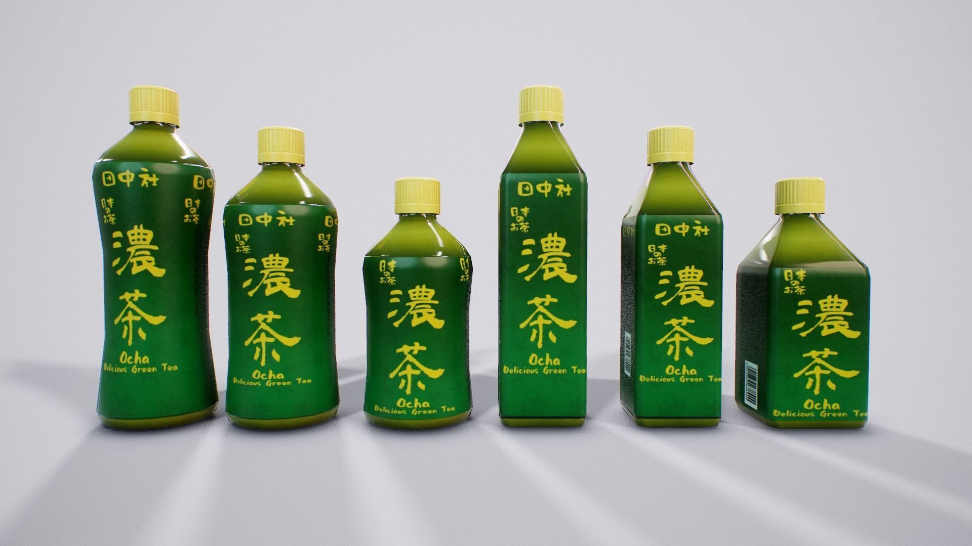 Japanese Drinks - Beer Tea Chuuhai Soda Low-poly 3D model_17