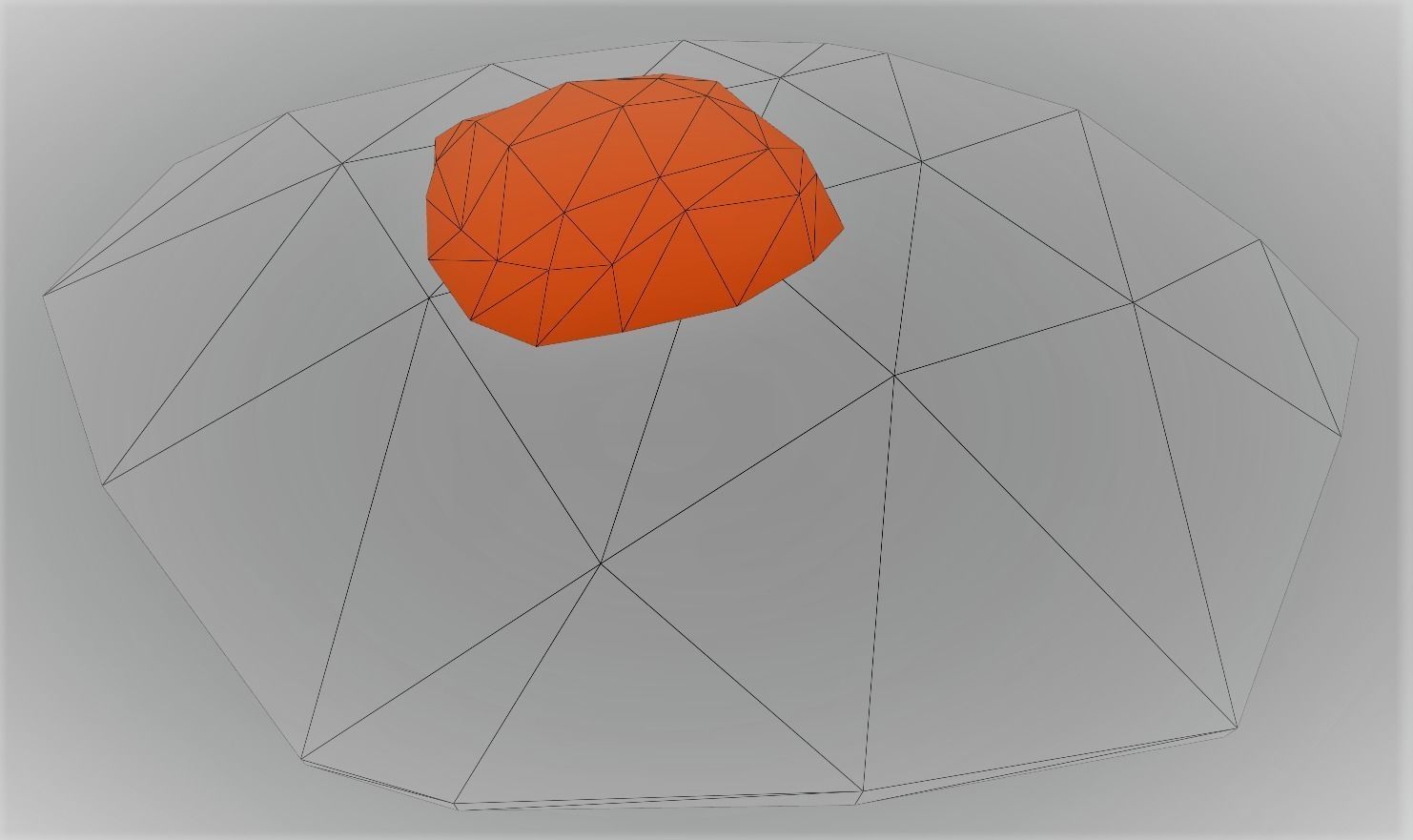 LowPoly FriedEgg orange ball Free low-poly 3D model_1