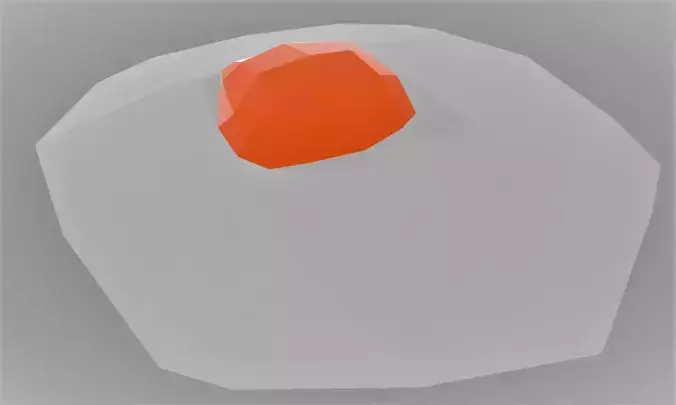 LowPoly FriedEgg orange ball