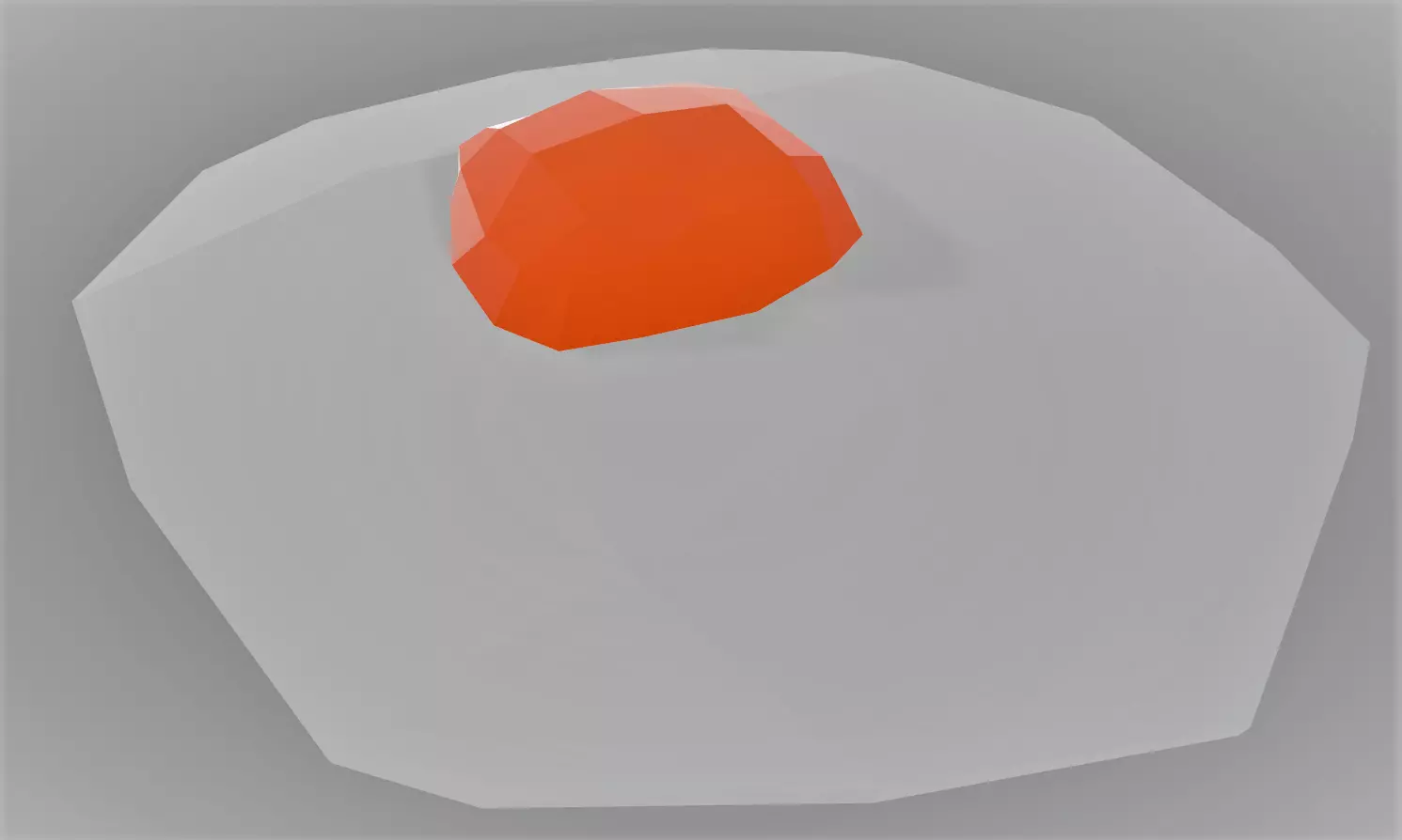 LowPoly FriedEgg orange ball Free low-poly 3D model_0