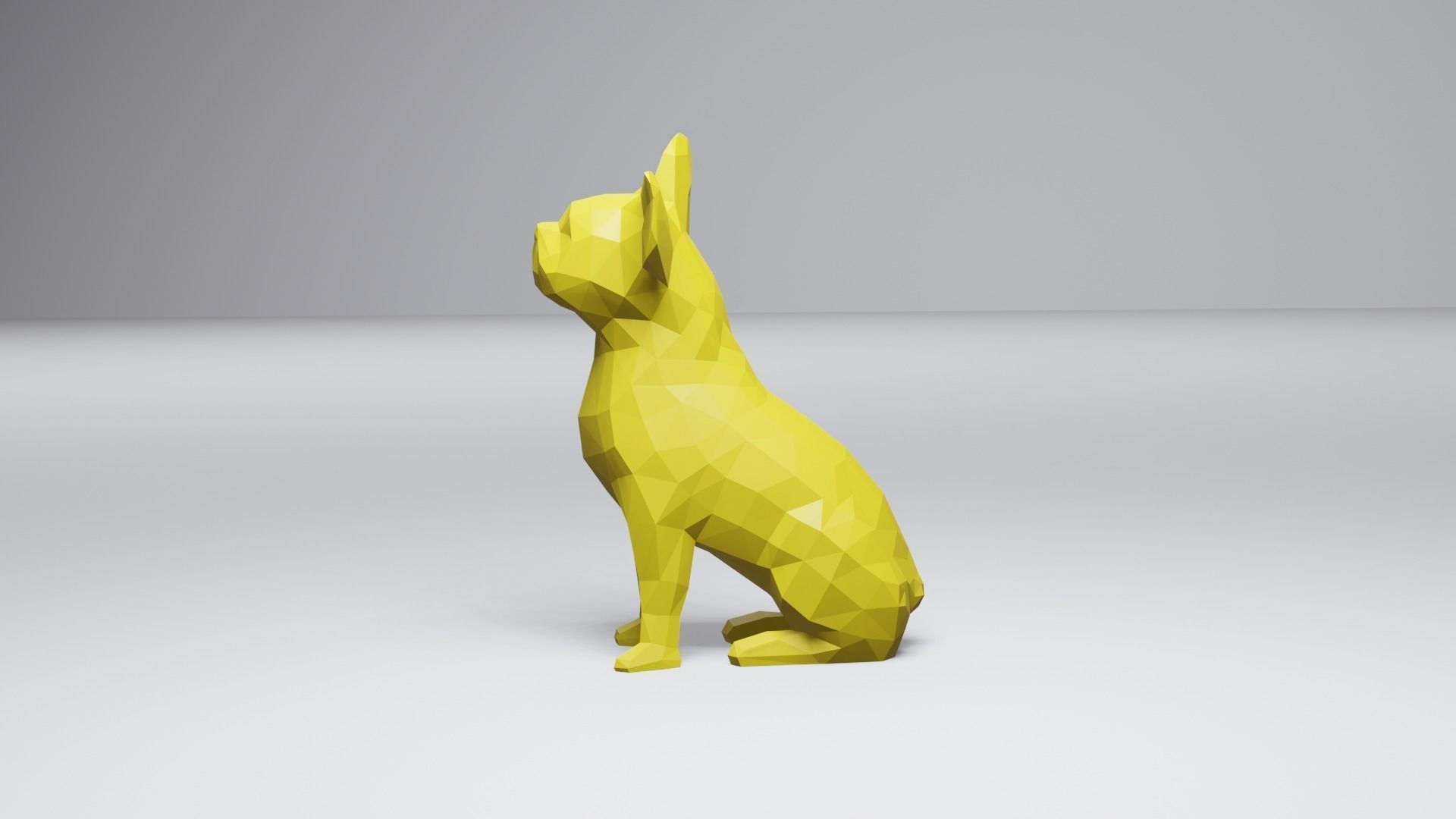 Low Poly French Bulldog 3D print model_1
