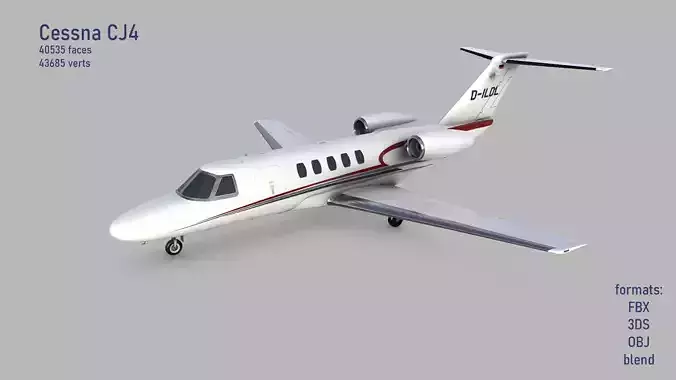 Cessna Citation CJ4 Low-poly 3D model