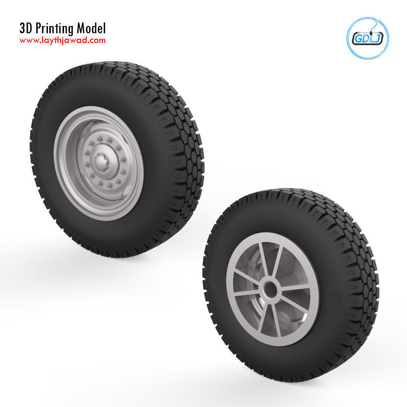 Truck wheels 1-32 3D print model_1