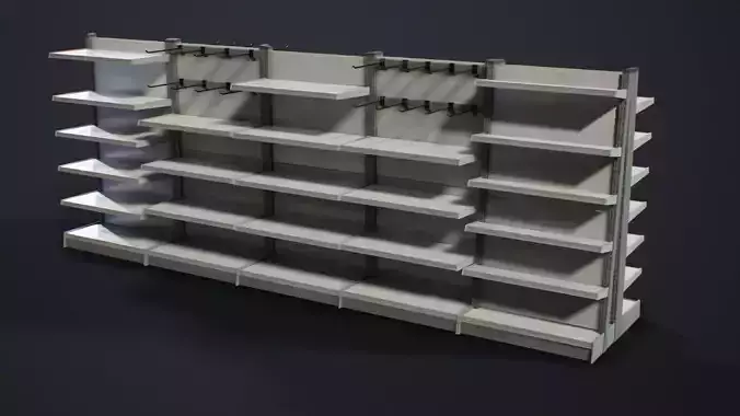 10 Convenience Store Shelves Low-poly 3D model