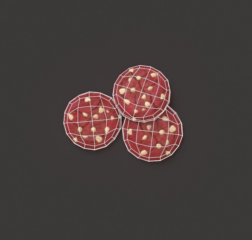 Red Velvet Cookies G70 Low-poly 3D model_10