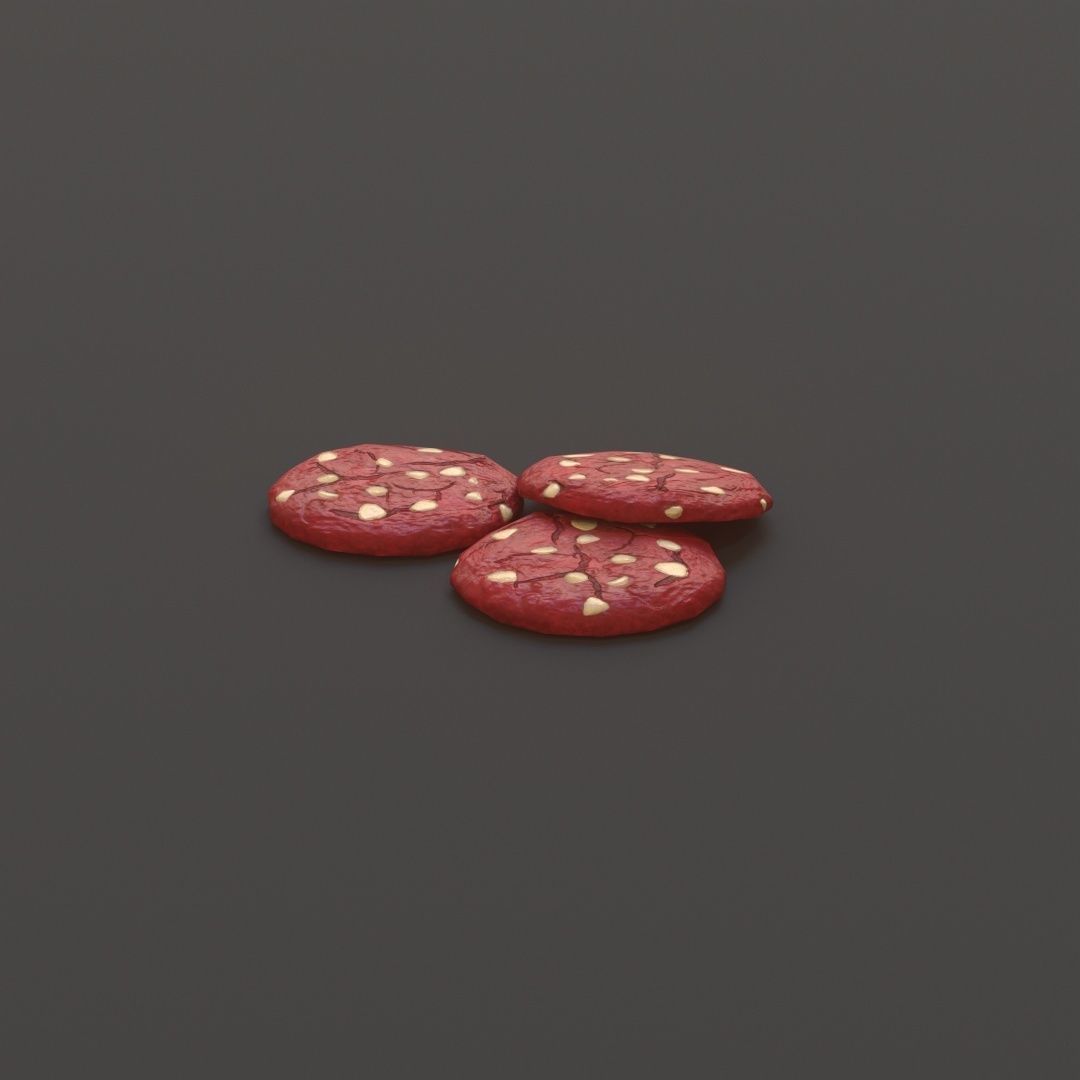 Red Velvet Cookies G70 Low-poly 3D model_6