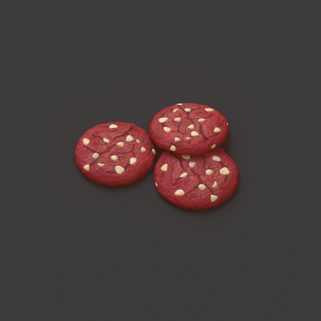 Red Velvet Cookies G70 Low-poly 3D model_7