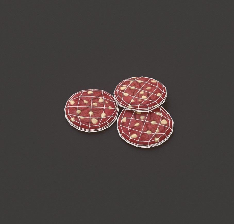 Red Velvet Cookies G70 Low-poly 3D model_1