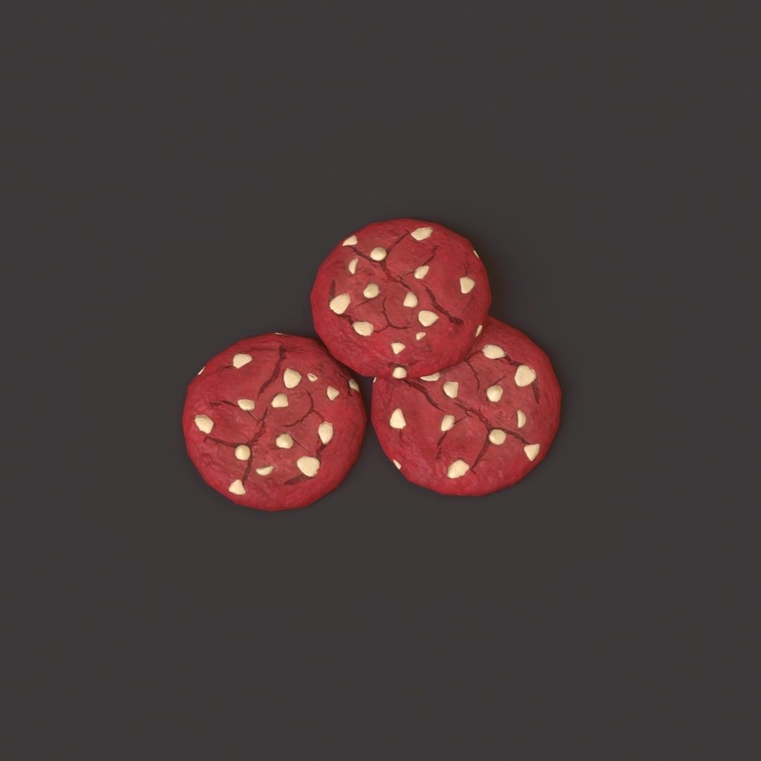 Red Velvet Cookies G70 Low-poly 3D model_8