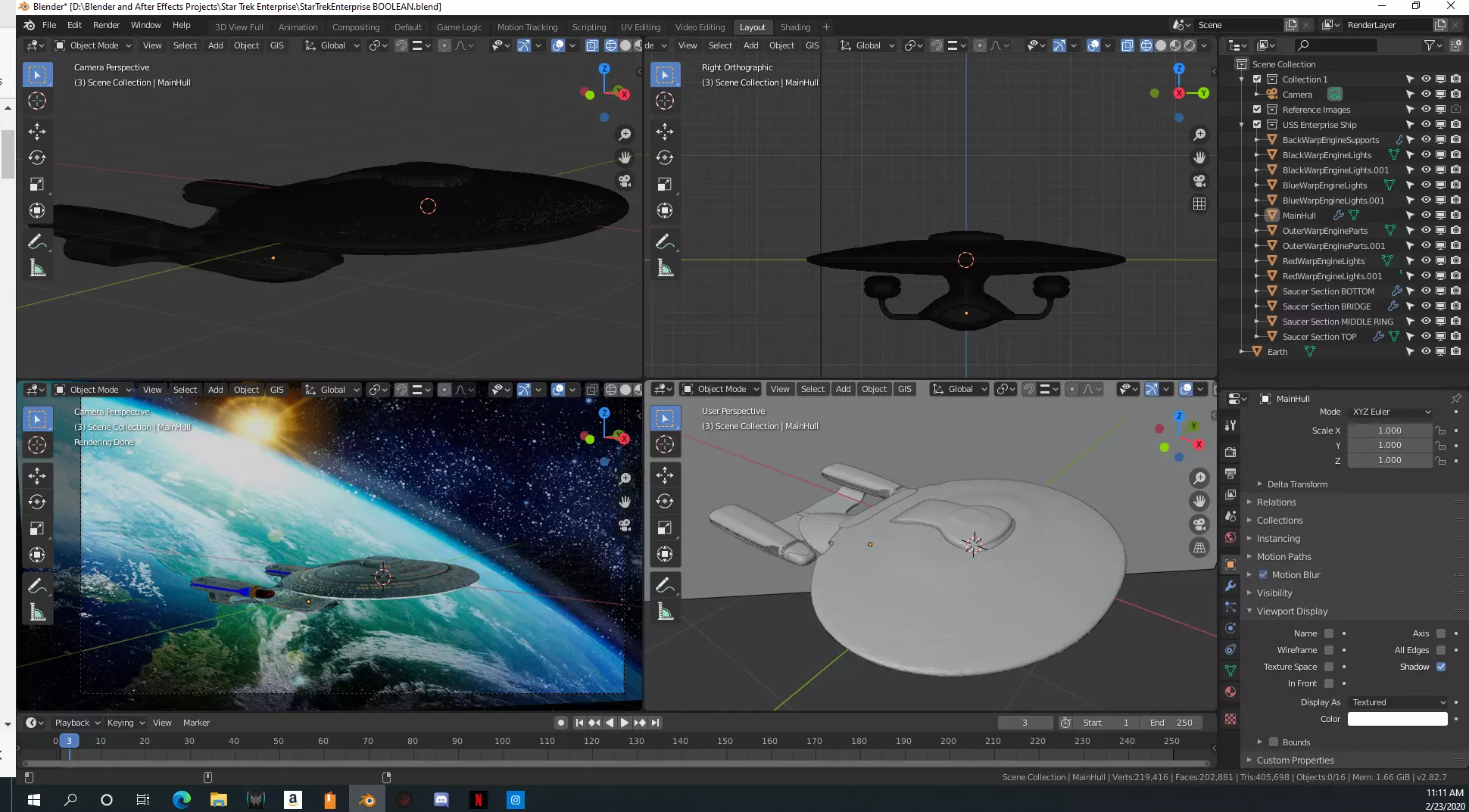 3D Model Star Trek Enterprise from The Next Generation TV Series 3D model_0
