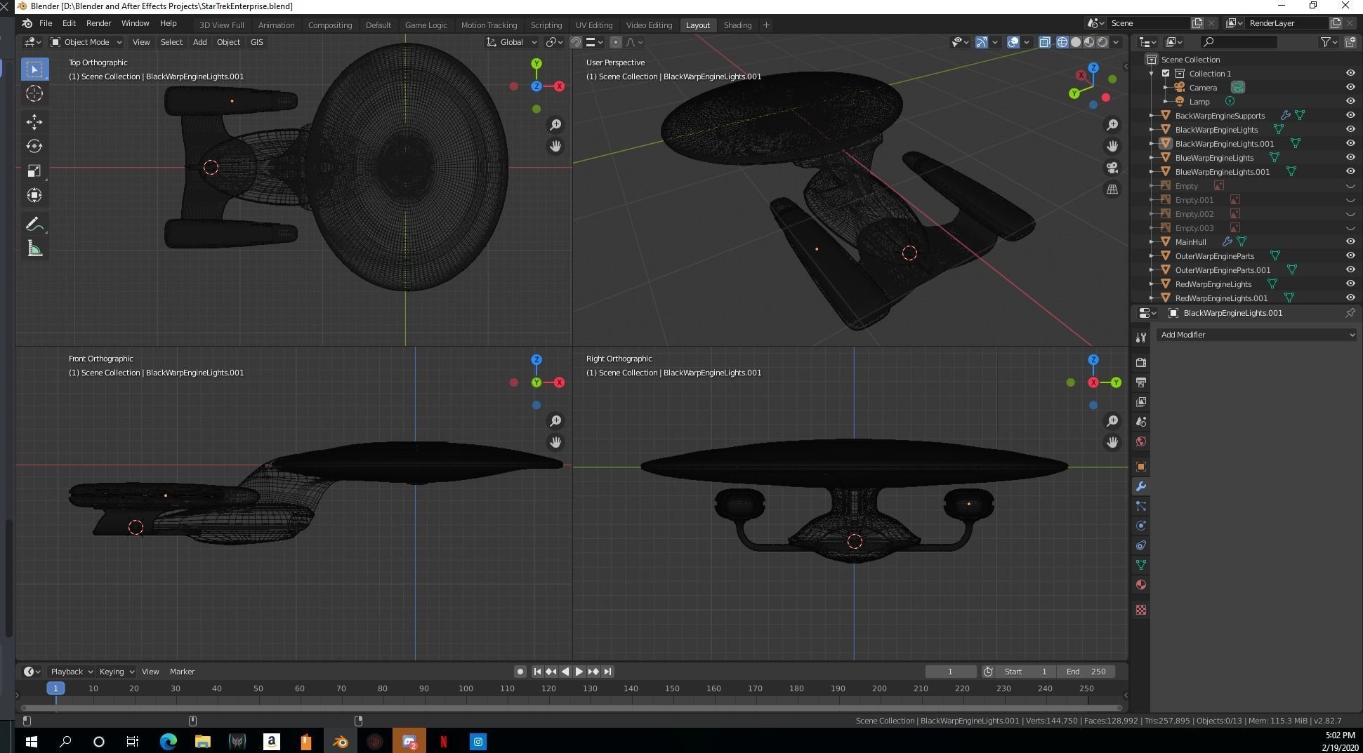 3D Model Star Trek Enterprise from The Next Generation TV Series 3D model_2