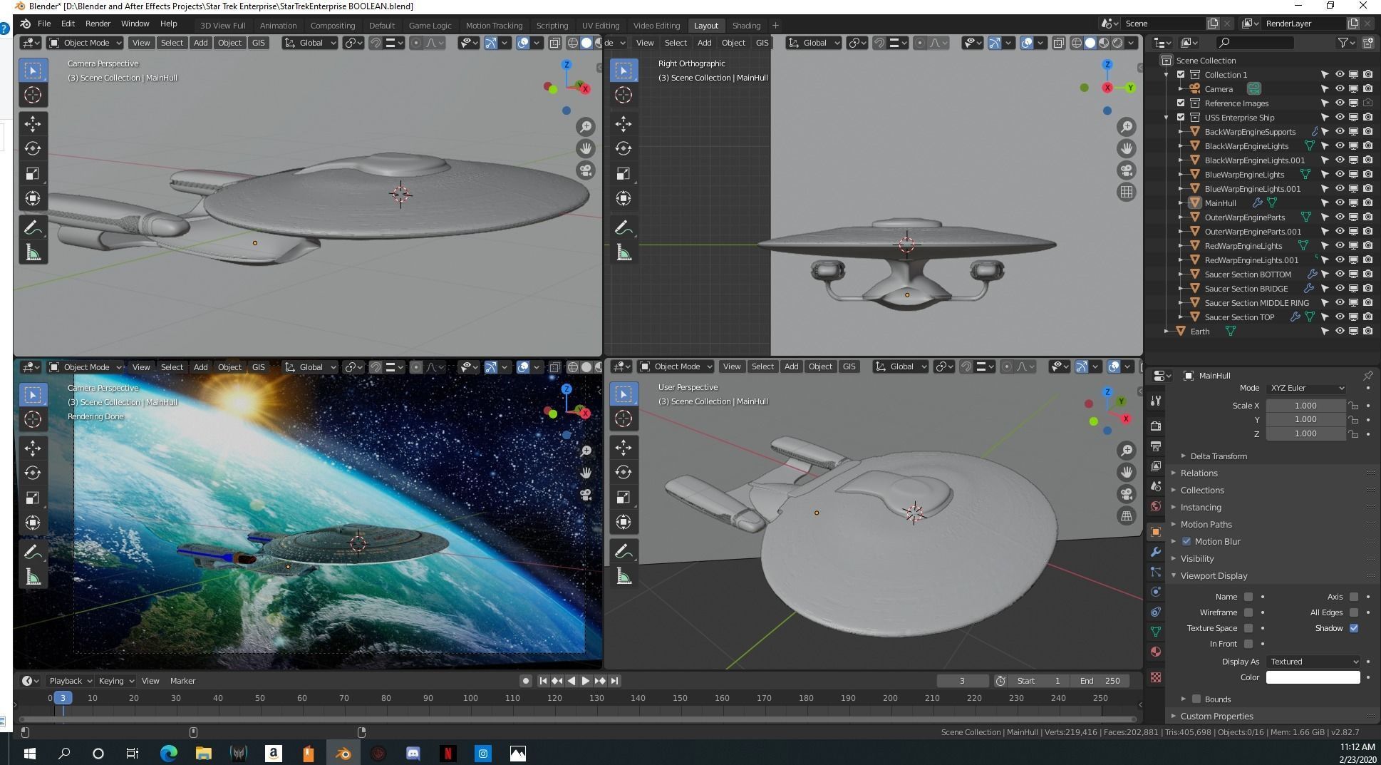 3D Model Star Trek Enterprise from The Next Generation TV Series 3D model_3