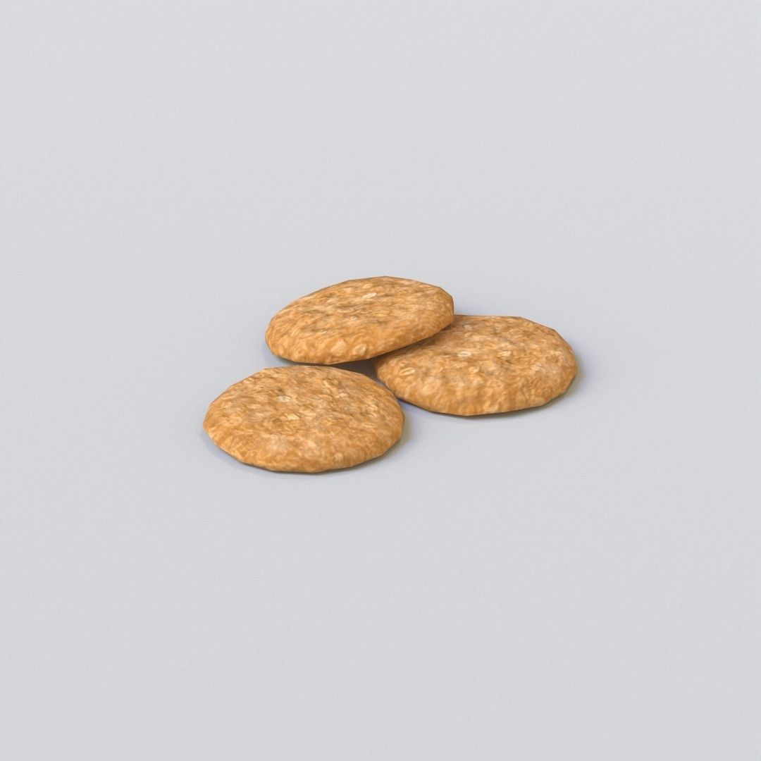 Oatmeal Cookies Low-poly 3D model_6