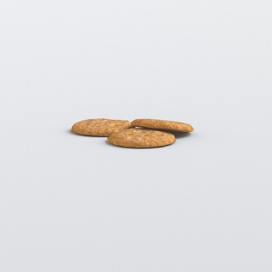 Oatmeal Cookies Low-poly 3D model_3