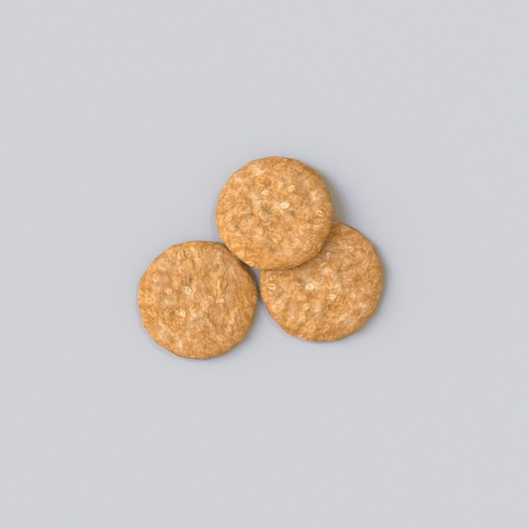 Oatmeal Cookies Low-poly 3D model_2