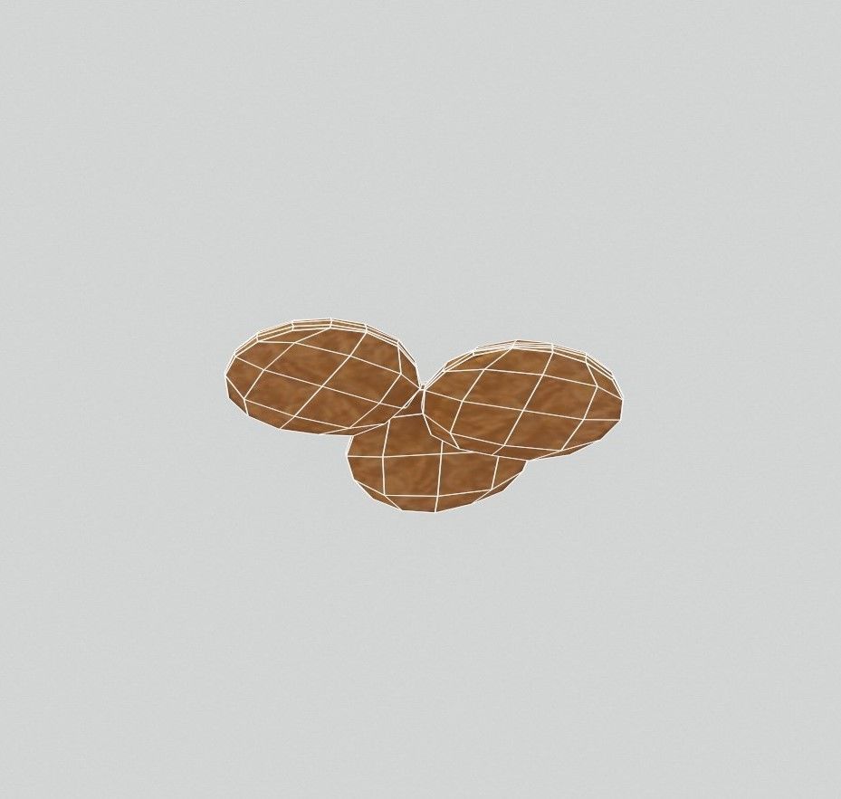 Oatmeal Cookies Low-poly 3D model_14
