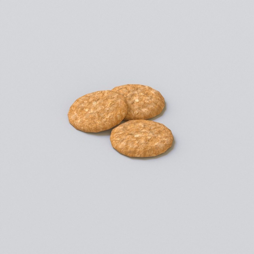 Oatmeal Cookies Low-poly 3D model_5