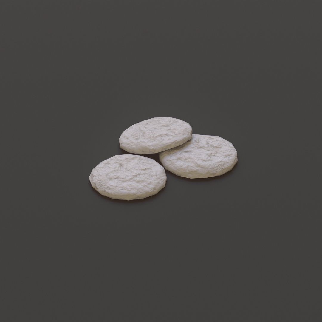 Oatmeal Cookies Low-poly 3D model_12