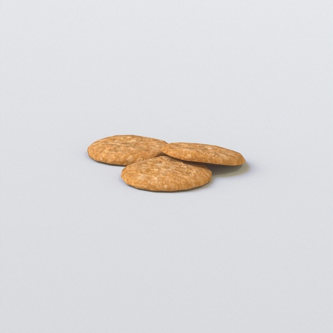 Oatmeal Cookies Low-poly 3D model_7