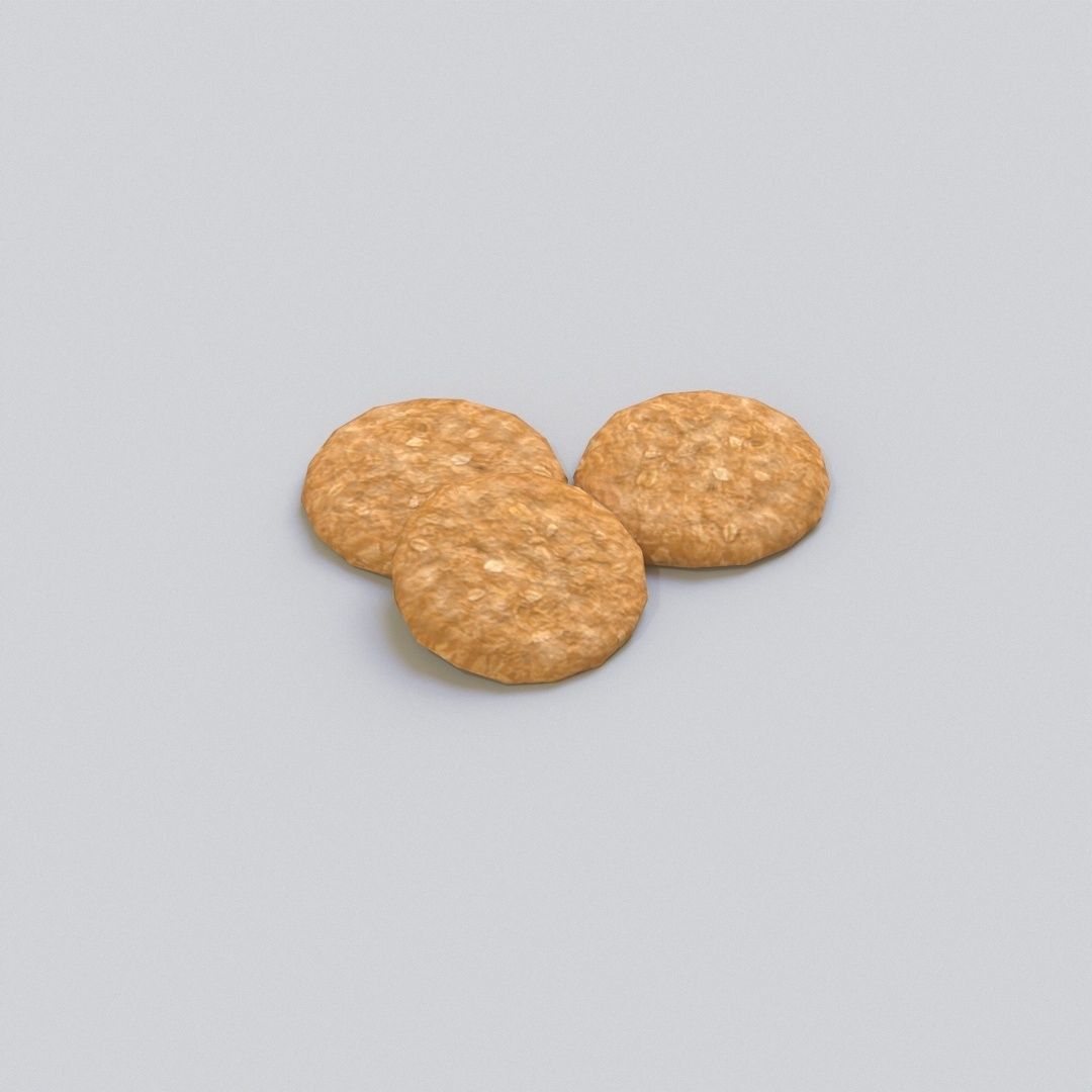Oatmeal Cookies Low-poly 3D model_4