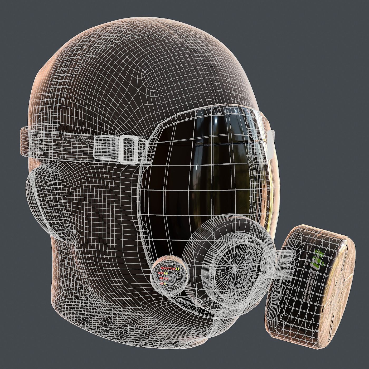Gas mask helmet 3d model scifi Low-poly  Low-poly 3D model_12
