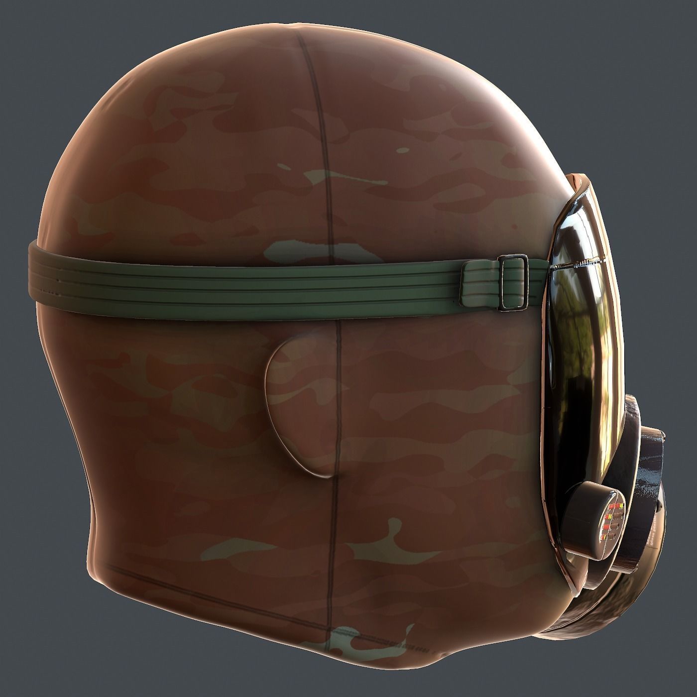 Gas mask helmet 3d model scifi Low-poly  Low-poly 3D model_4