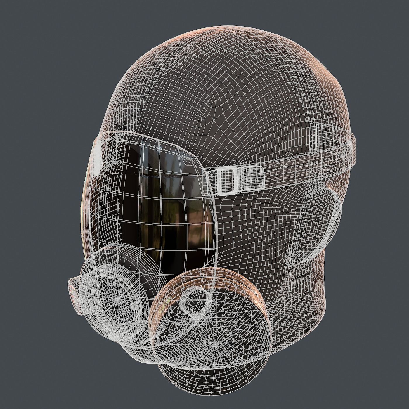 Gas mask helmet 3d model scifi Low-poly  Low-poly 3D model_13