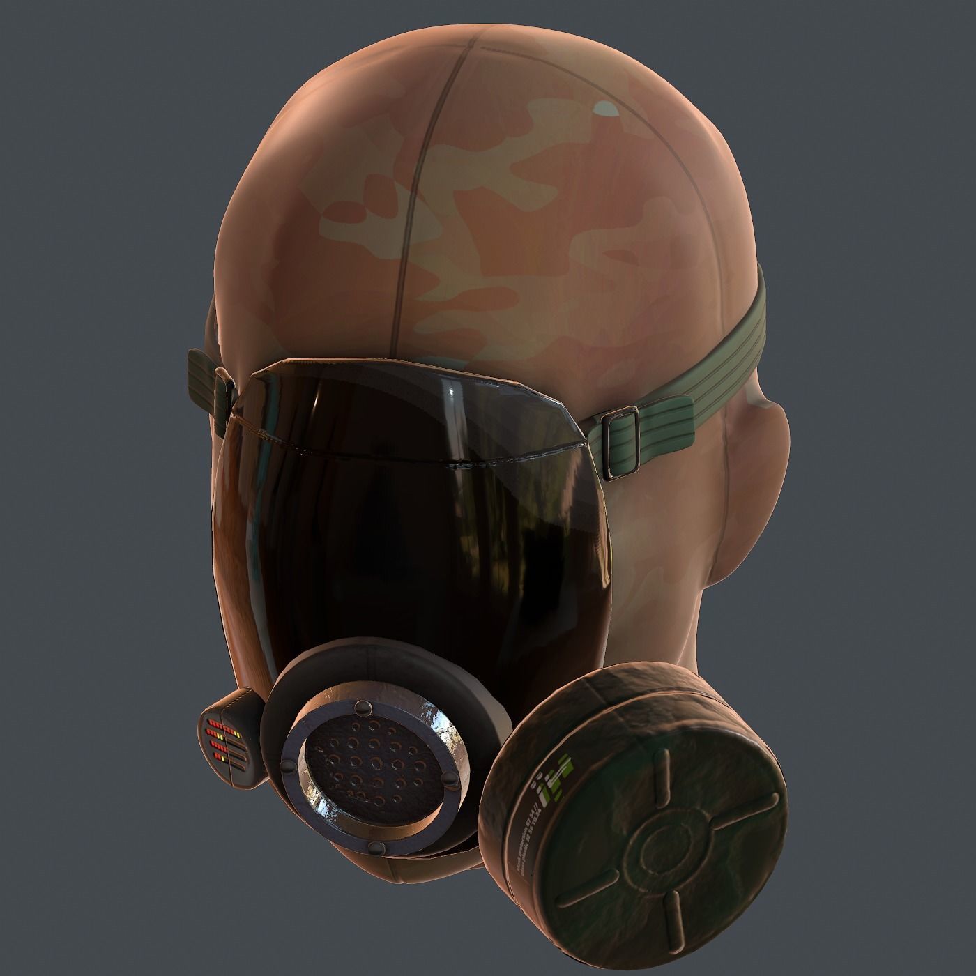 Gas mask helmet 3d model scifi Low-poly  Low-poly 3D model_8