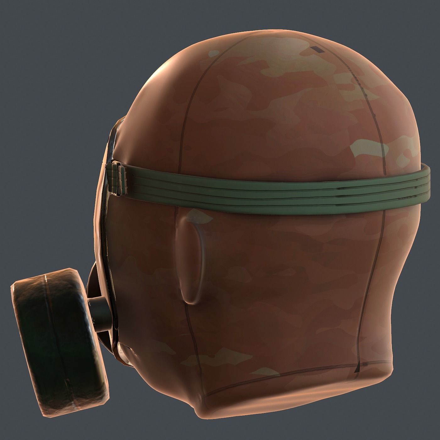 Gas mask helmet 3d model scifi Low-poly  Low-poly 3D model_5