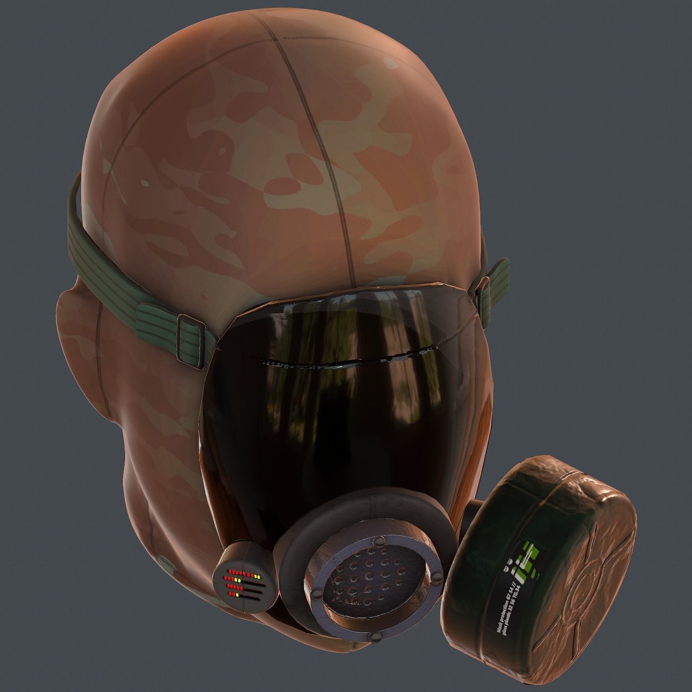 Gas mask helmet 3d model scifi Low-poly  Low-poly 3D model_9