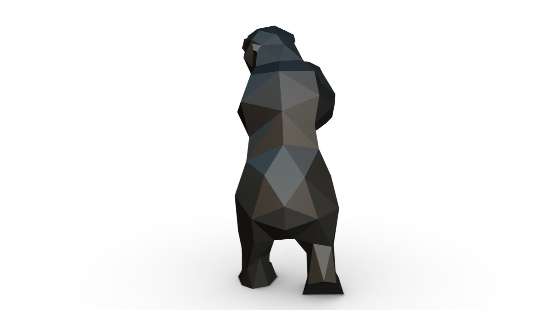 bear low poly 3D print model_2