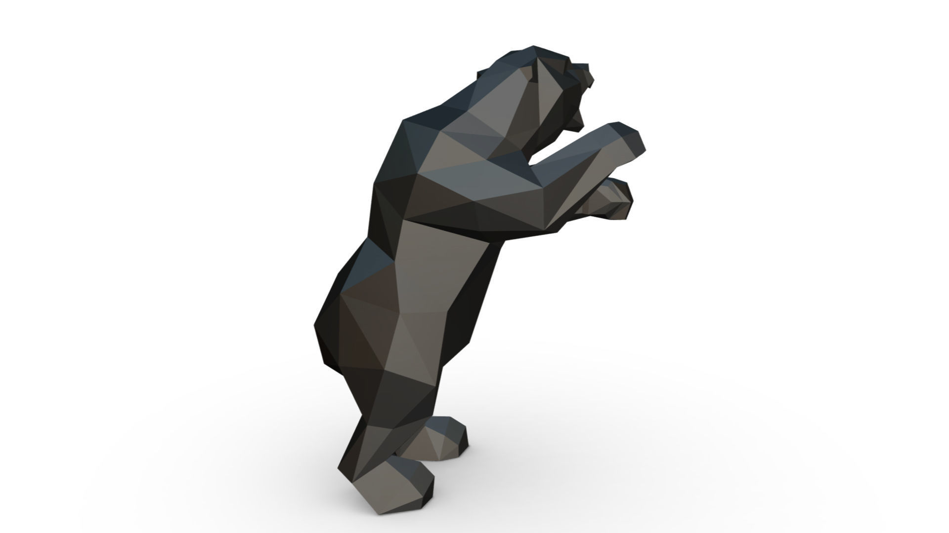 bear low poly 3D print model_3