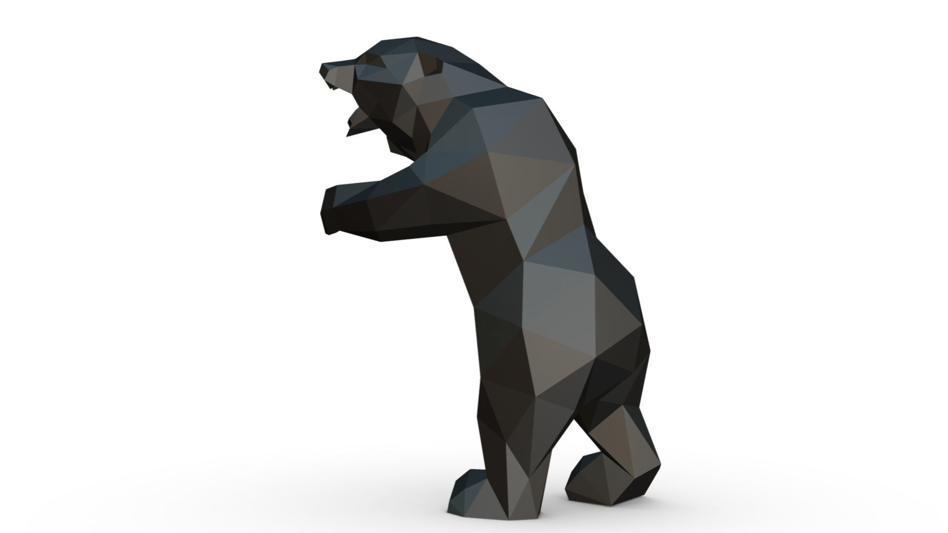 bear low poly 3D print model_1