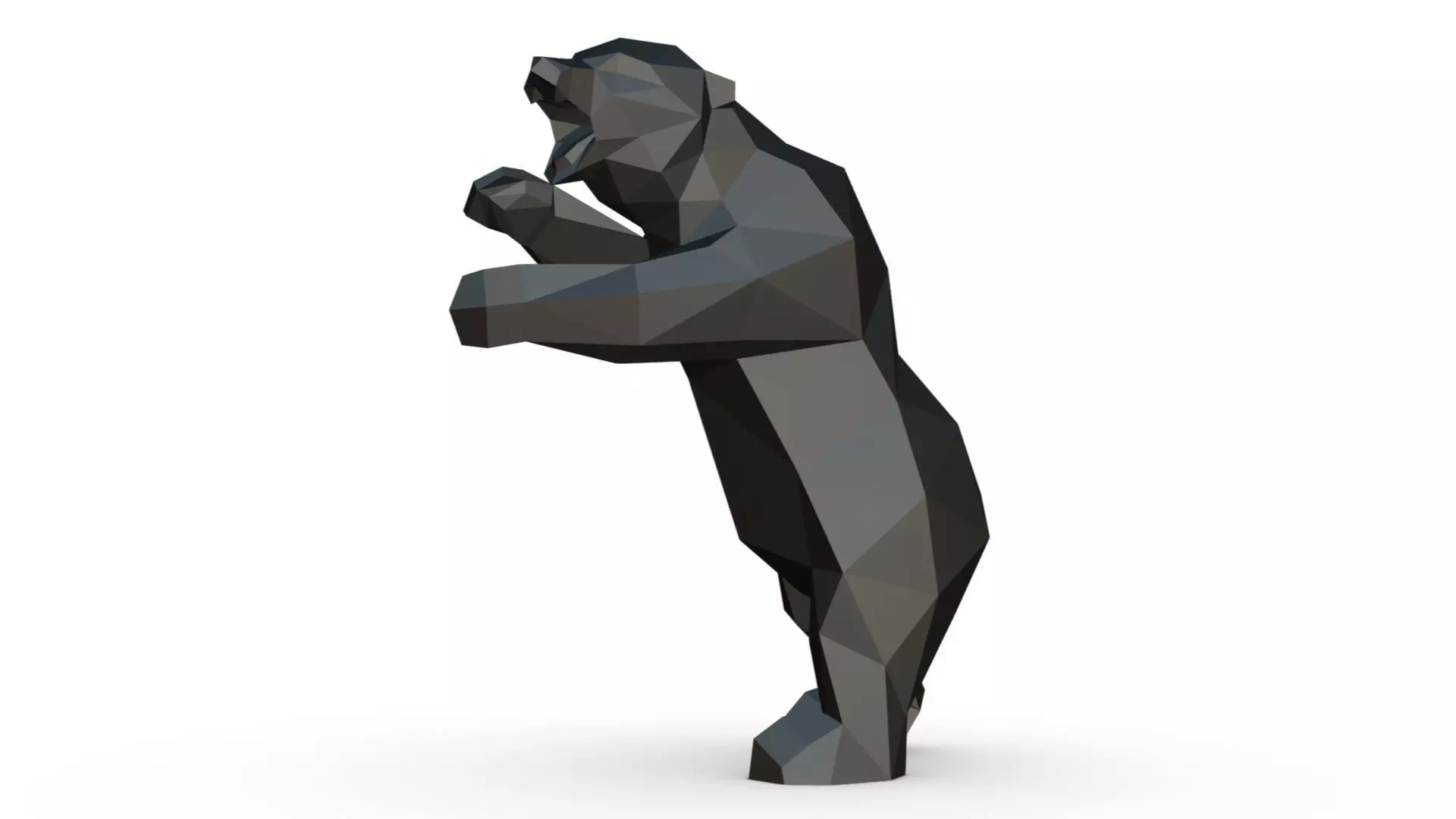 bear low poly 3D print model_0