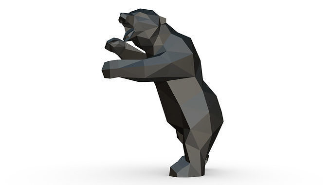 bear low poly 3D print model