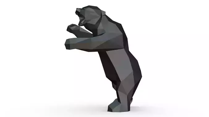 bear low poly 3D print model