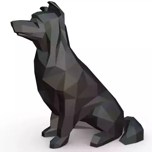 border collie low poly