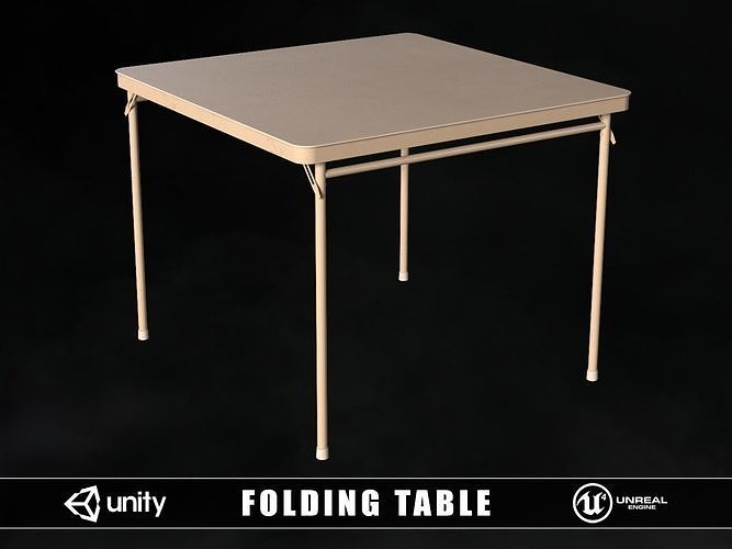 Folding Table Low-poly 3D model