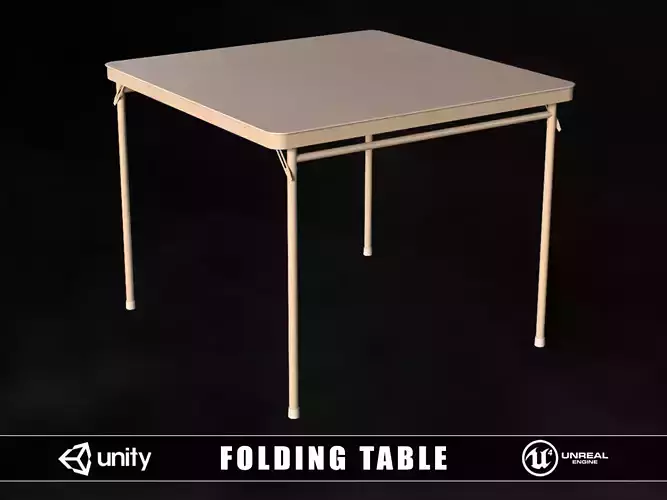 Folding Table Low-poly 3D model