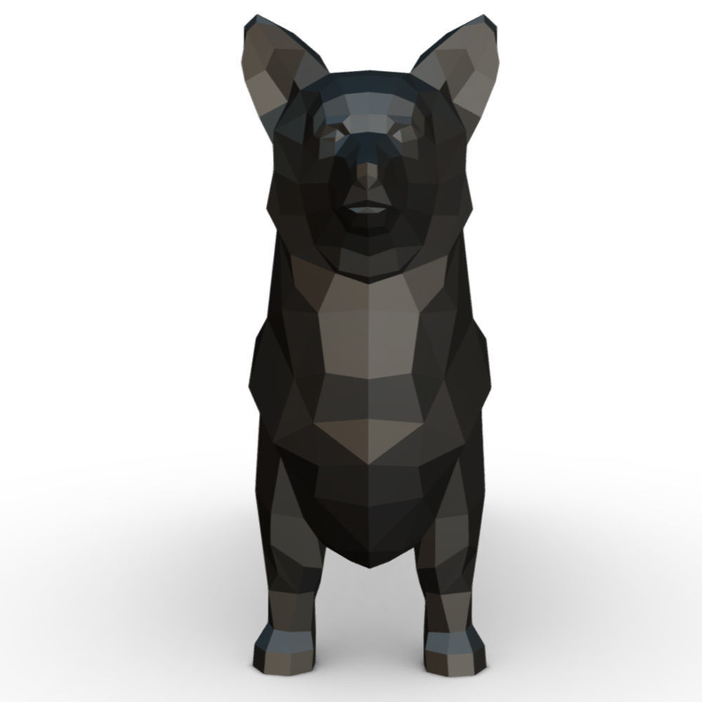 Corgi low poly 3D print model_7