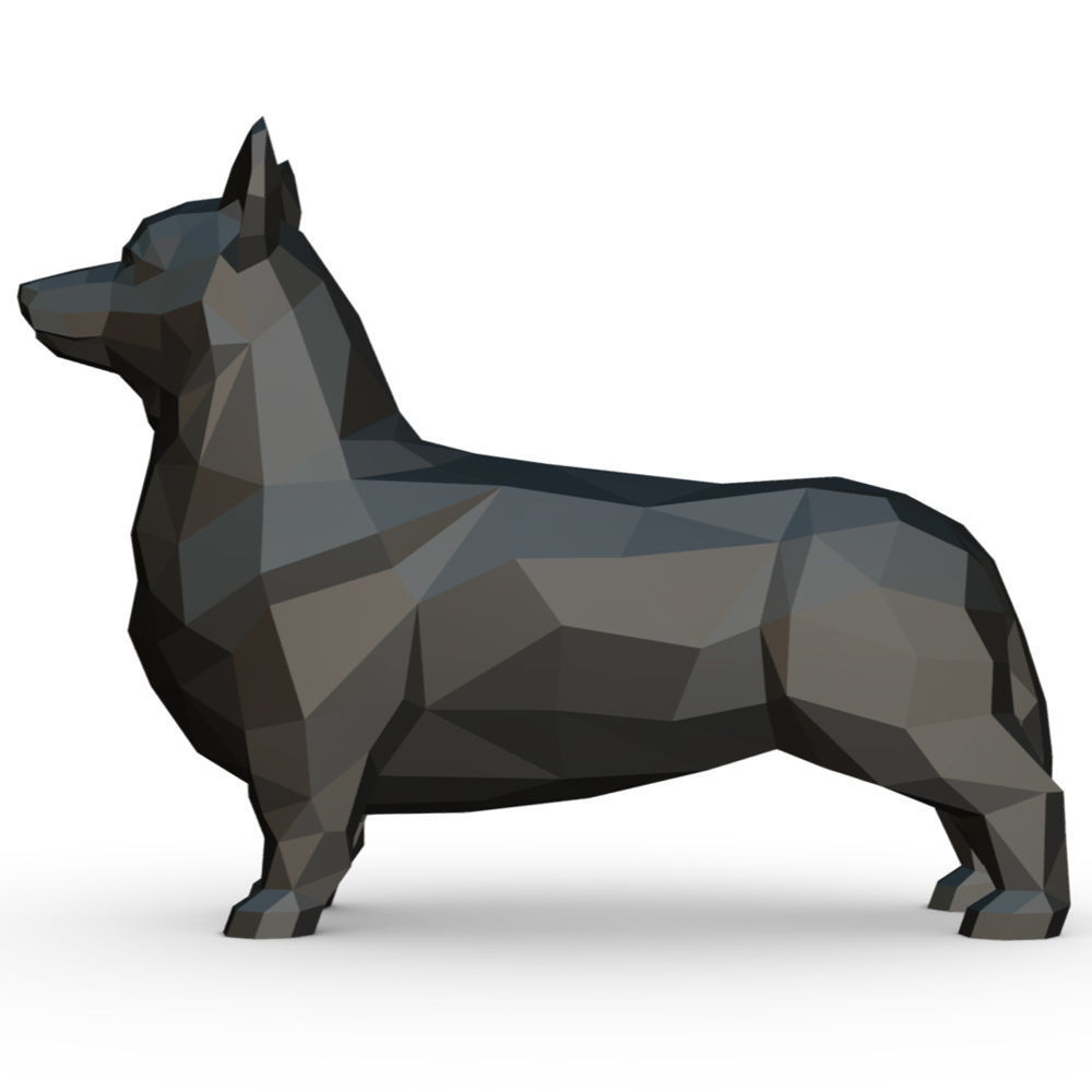 Corgi low poly 3D print model_2
