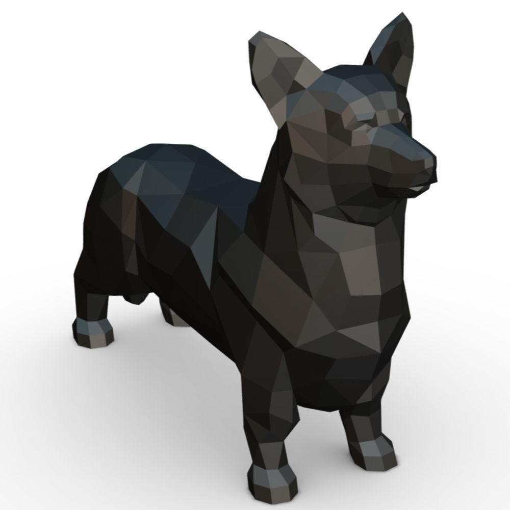 Corgi low poly 3D print model_6
