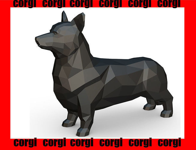 Corgi low poly 3D print model